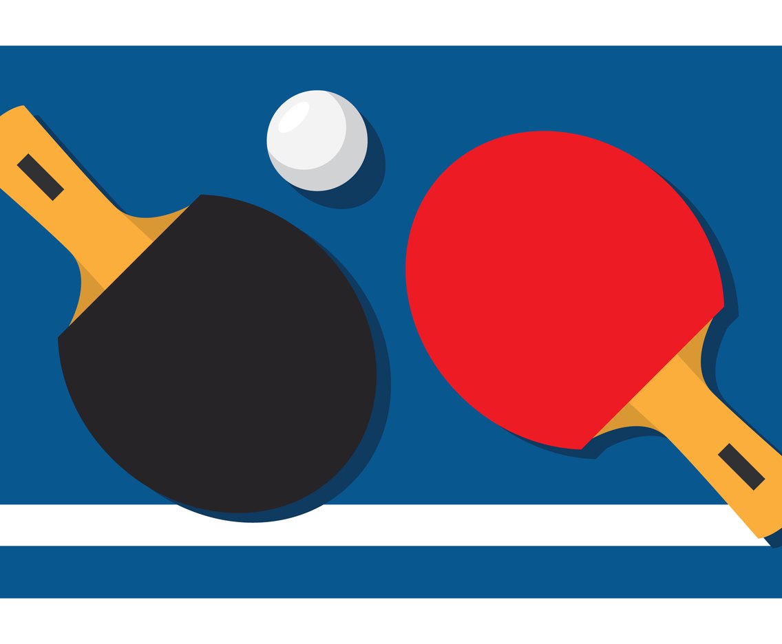 1136x936 Ping Pong Paddle On Table Vector Art Graphics