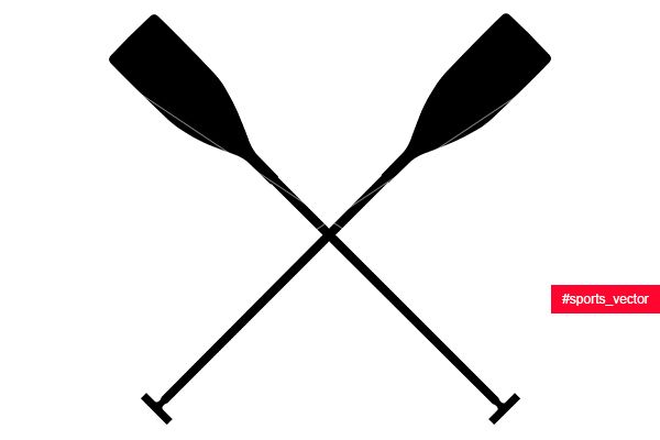 600x400 Real Sports Paddles For Canoeing Black Silhouette Criss Cross