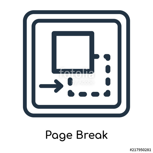 500x500 Page Break Icon Vector Isolated On White Background