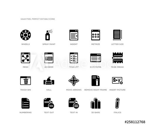 500x424 Set Of Black Filled Vector Icons Such As Italics, Insert