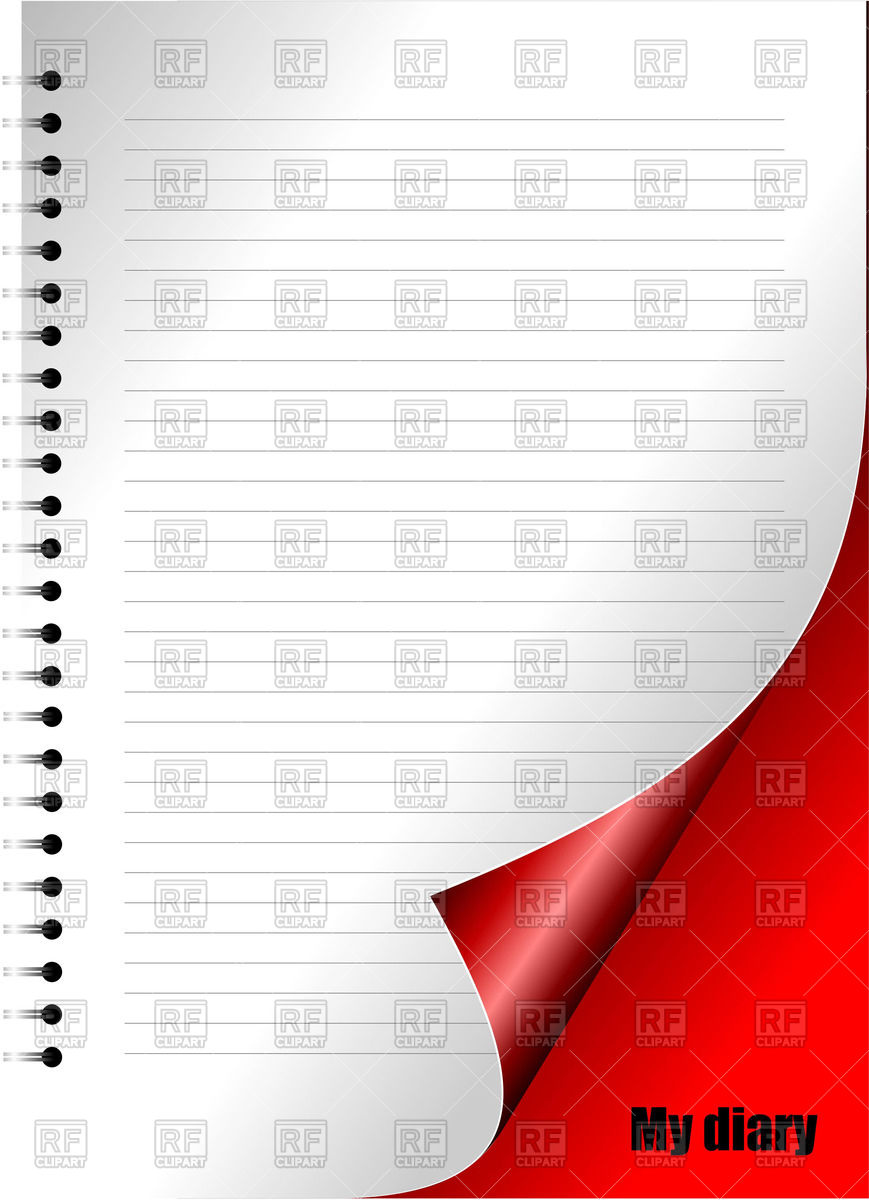 Page Of Spiral Writing Pad With Curled Corner Vector Image 869x1200 Page Of Spiral Writing Pad With Curled Corner Vector Image