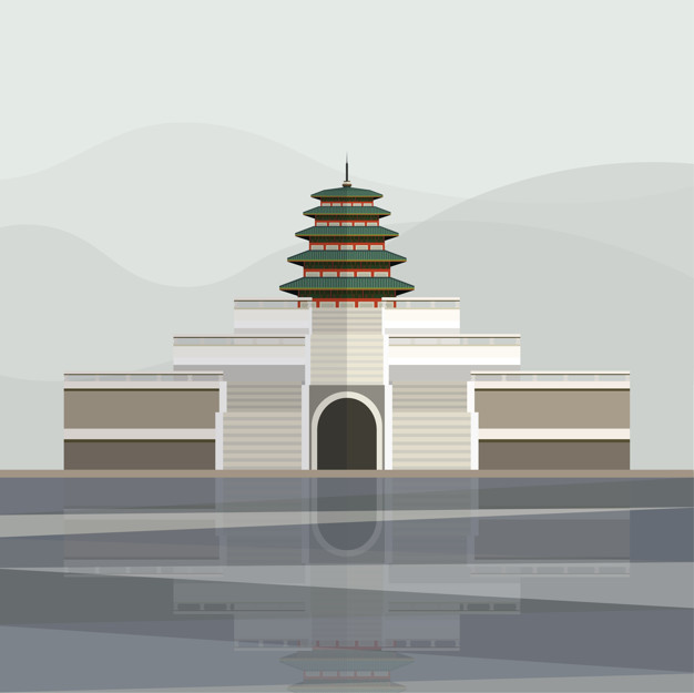 626x625 Illustration Of Pagoda Of Gyeongbokgung Palace Vector Free Download