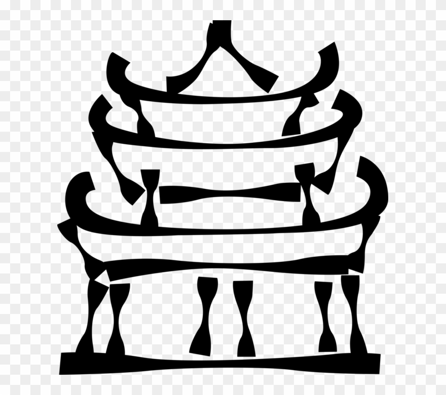 880x780 Vector Illustration Of Japanese Pagoda Temple Or Sacred