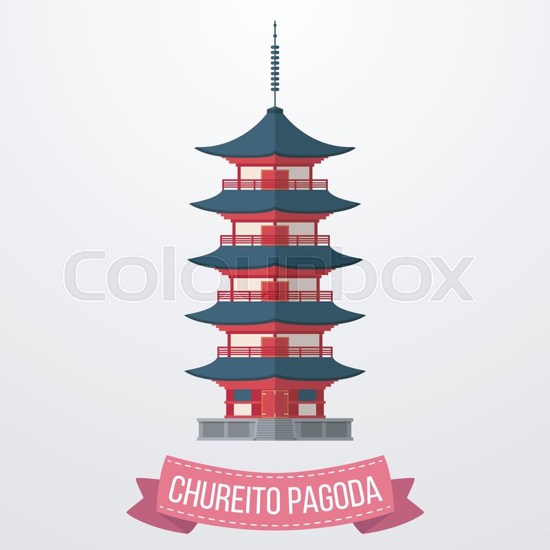 800x800 Vector Illustration Of Chureito Pagoda Stock Vector Colourbox