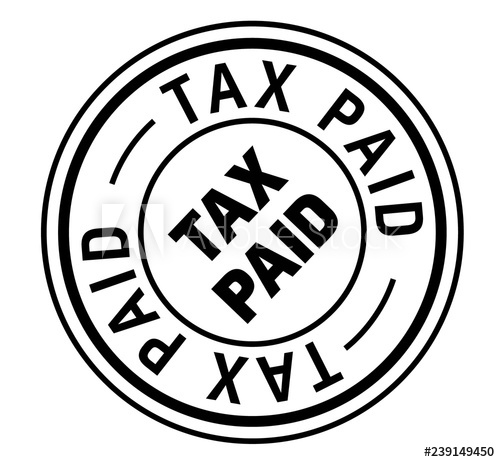 500x462 Tax Paid Stamp On White