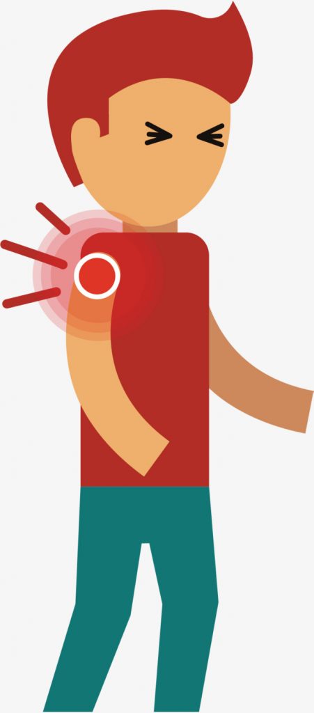 451x1024 Shoulder Pain Vector Hand Red Haired Boy Painful Expression Png