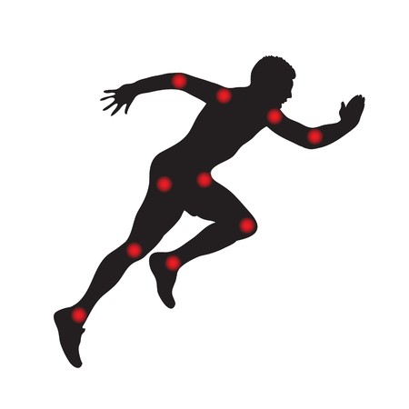 450x450 Silhouette Of A Man In Running, Joints Pain Vector Illustration