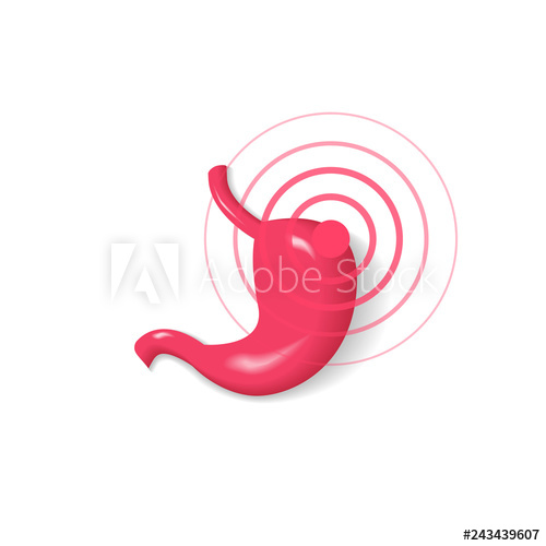 500x500 Stomach Pain Vector Icon, Stomach Ache Symbol, Cancer Illustration