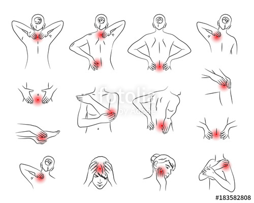 500x399 Pain Vector Set, Woman Body Parts Stock Image And Royalty Free