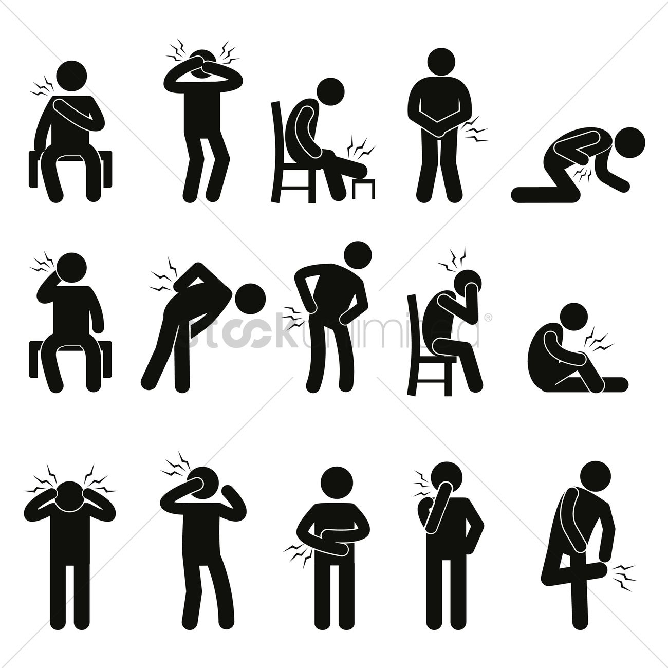 1300x1300 Body Ache Pain People Vector Image