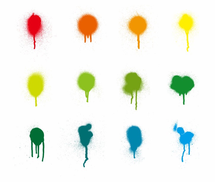 724x611 Colorful Paint Splash Vector Set Free Vector Graphics All Free
