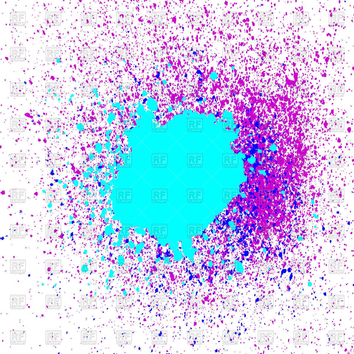 1200x1200 Colorful Acrylic Paint Splatter, Blob On White Background Vector