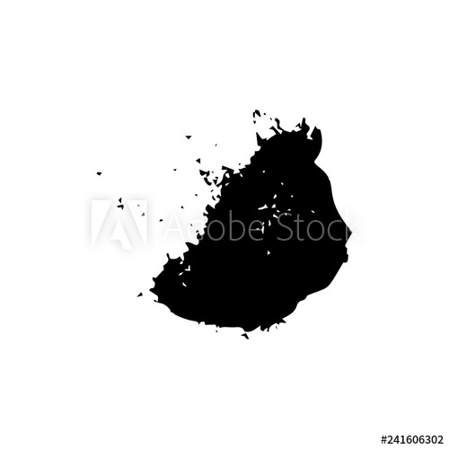 500x500 Ebony Ink Blob Black Blotch On White Background Ink Splatter