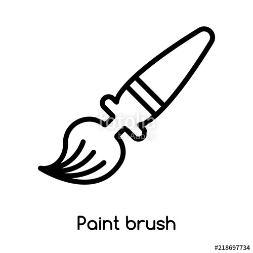 500x500 Paint Brush Icon Vector Isolated On White Background, Paint Brush