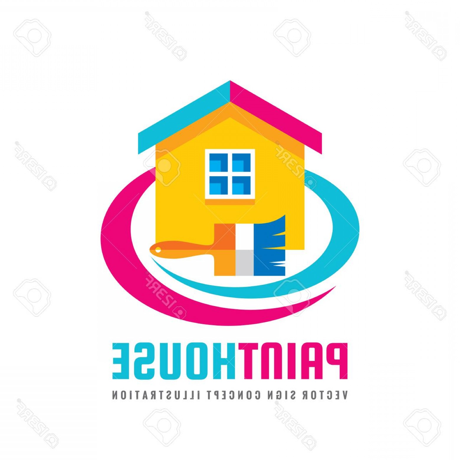 1560x1560 Photostock Vector Paint House Concept Logo Template Vector