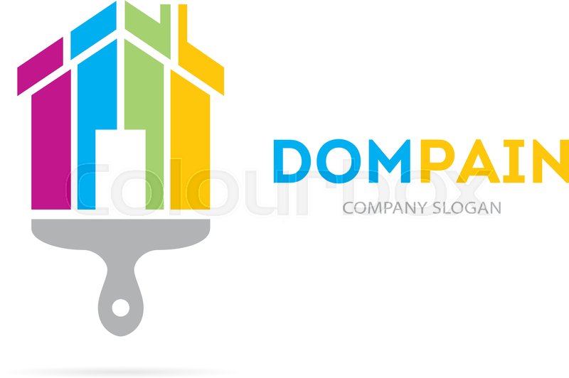 800x532 Vector Of House And Brush Logo Stock Vector Colourbox
