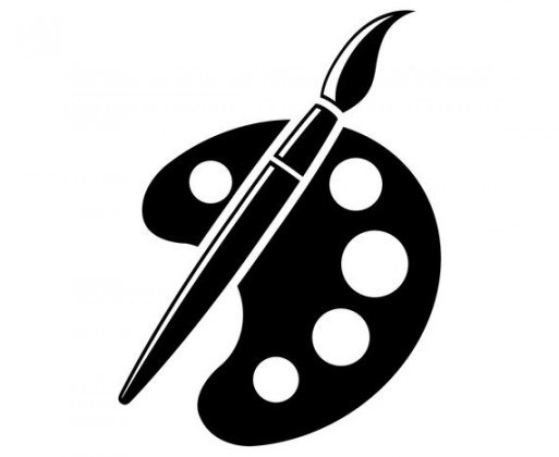 513x420 Paint, Brush, Artist, Palette, Silhouette,graphics