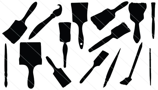 610x350 Paint Brush Silhouette Vector