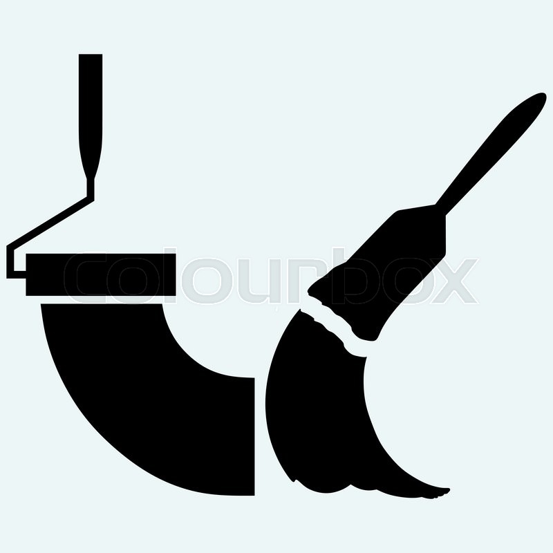 800x800 Paint Brush And Paint Roller Isolated Stock Vector Colourbox