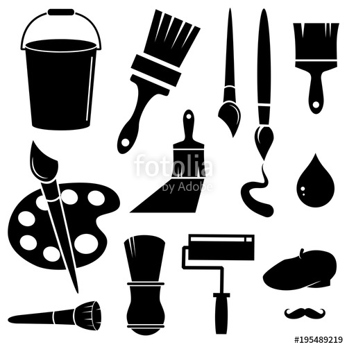 500x500 Paint Brush Vector Icon Stock Image And Royalty Free Vector