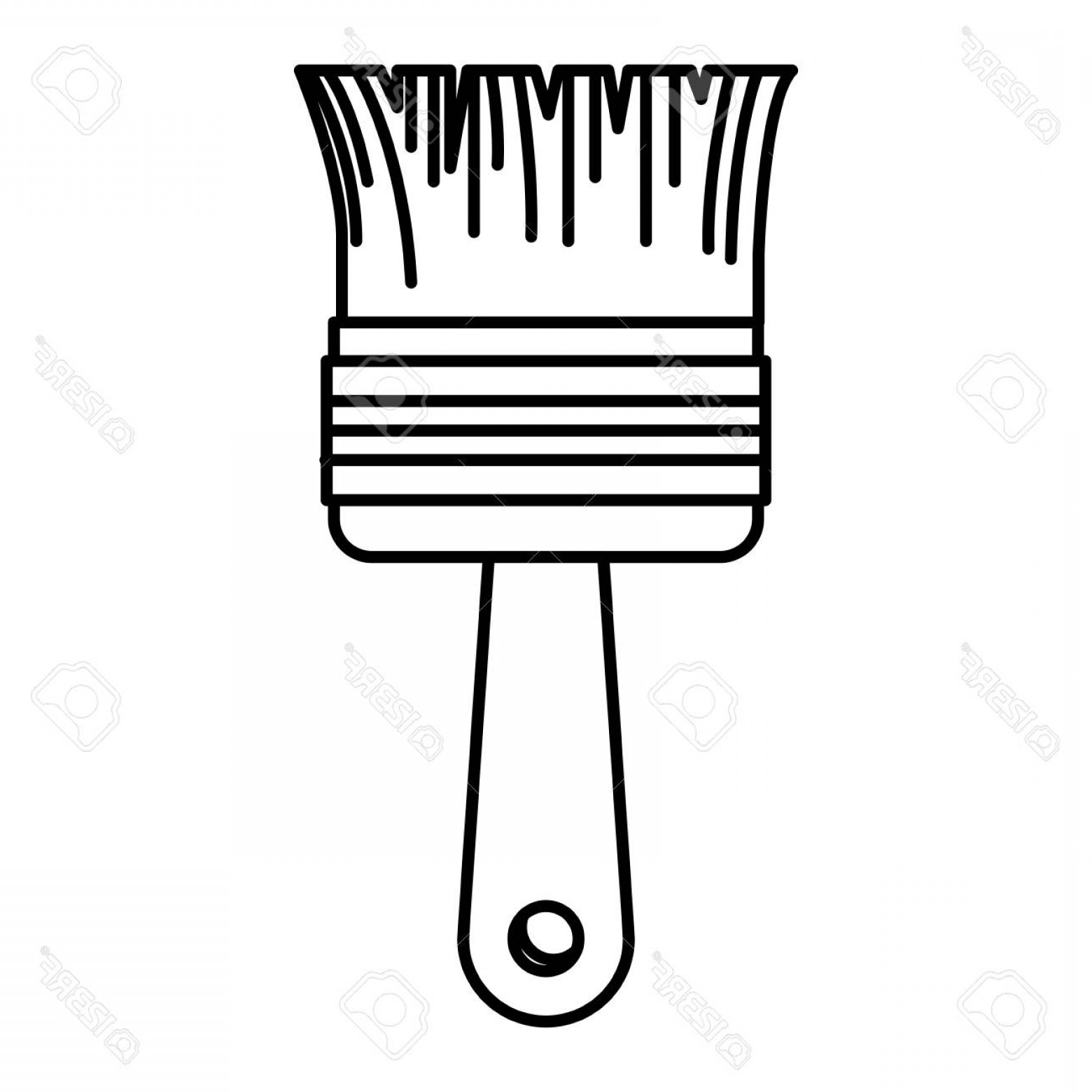 1560x1560 Photostock Vector Paint Brush Icon Monochrome Silhouette Vector