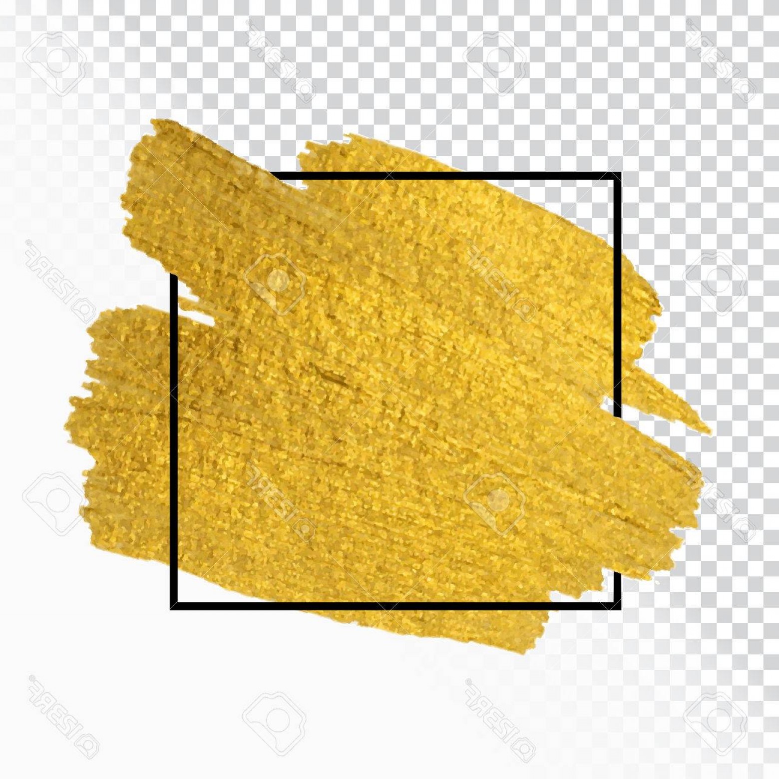 1560x1560 Photostock Vector Vector Gold Paint Brush Stroke With Border Frame