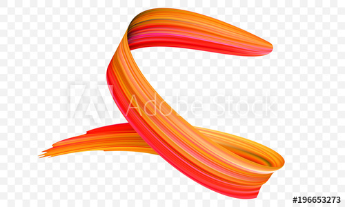 500x300 Acrylic Orange Paint Brush Stroke Vector Bright Spiral Gradient