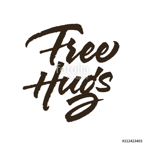 Free Hugs Vector Lettering Text With Paint Brush Texture Hand 500x500 Free Hugs Vector Lettering Text With Paint Brush Texture Hand
