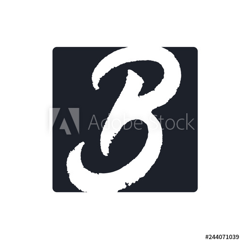 Creative B Letter Vector Logo Design Handwritten Text With Paint 500x500 Creative B Letter Vector Logo Design Handwritten Text With Paint