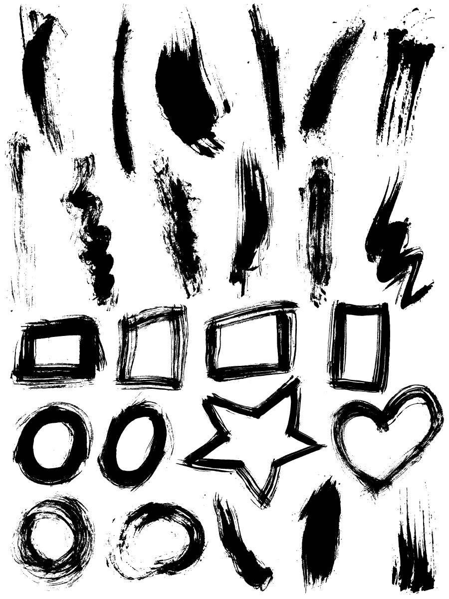900x1200 Paint Brush Strokes Vector And Photoshop Brush Pack