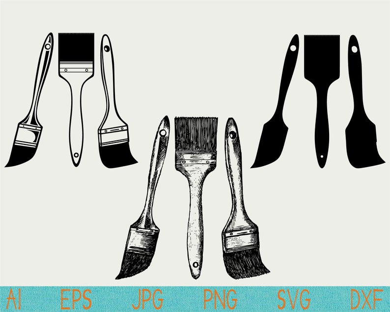 794x635 Paint Brushesrushes Svgpaint Brushvector Etsy