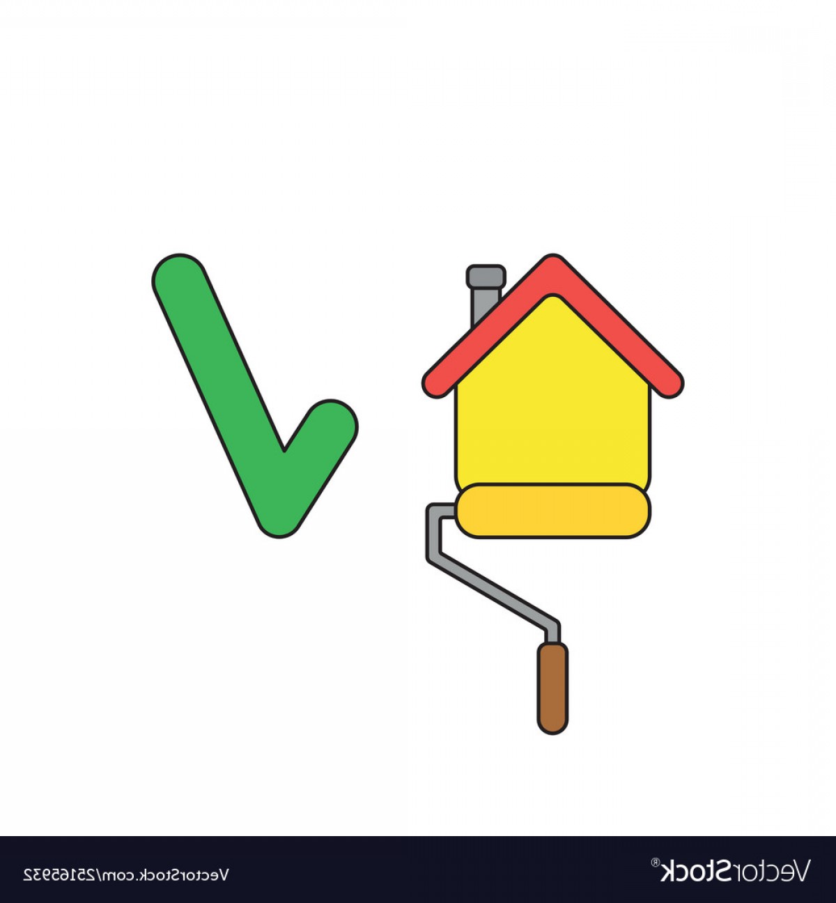 Icon Concept Roller Paint Brush Painting House Vector Handandbeak 1200x1296 Icon Concept Roller Paint Brush Painting House Vector Handandbeak