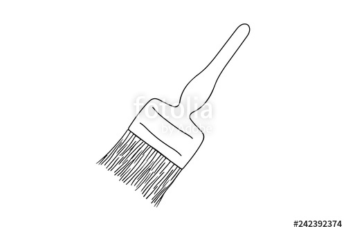 Simple Line Drawing Of A Paint Brush, Vector Illustration Stock 500x334 Simple Line Drawing Of A Paint Brush, Vector Illustration Stock