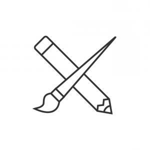 Crossed Pencil With Paint Brush Vector Cultracing 300x300 Crossed Pencil With Paint Brush Vector Cultracing