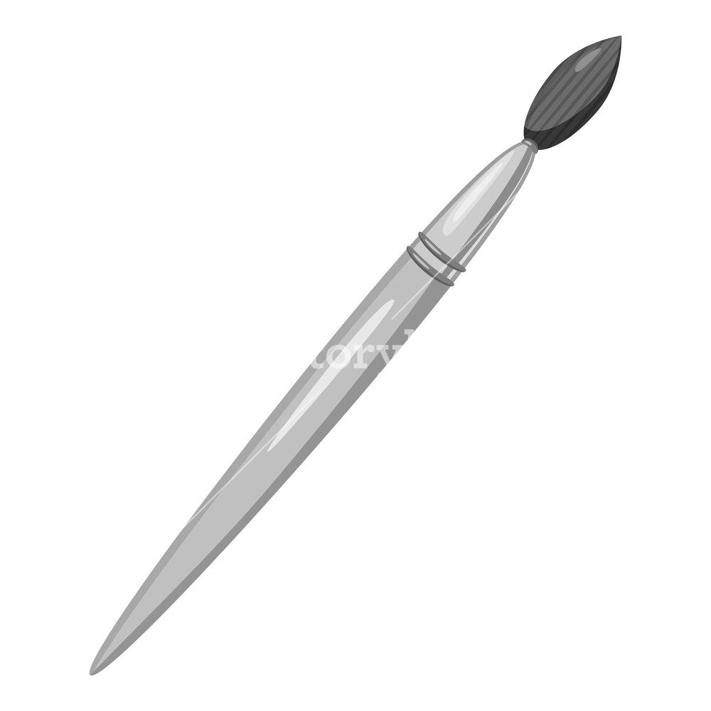 1000x1000 Paint Brush Icon Gray Monochrome Illustration Of Paint Brush