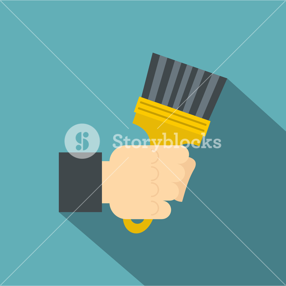 998x1000 Hand Hjlding Paint Brush Icon Flat Illustration Of Hand Hjlding