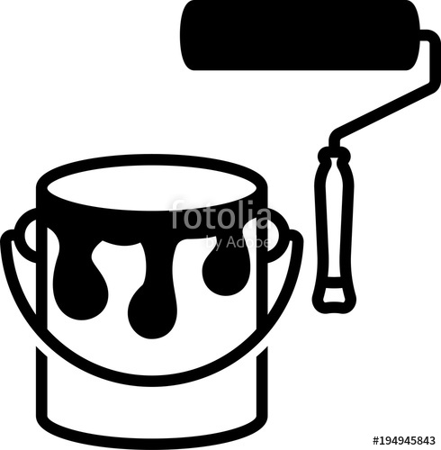 Paint Roller And Paint Bucket Icon Stock Image And Royalty Free 490x500 Paint Roller And Paint Bucket Icon Stock Image And Royalty Free