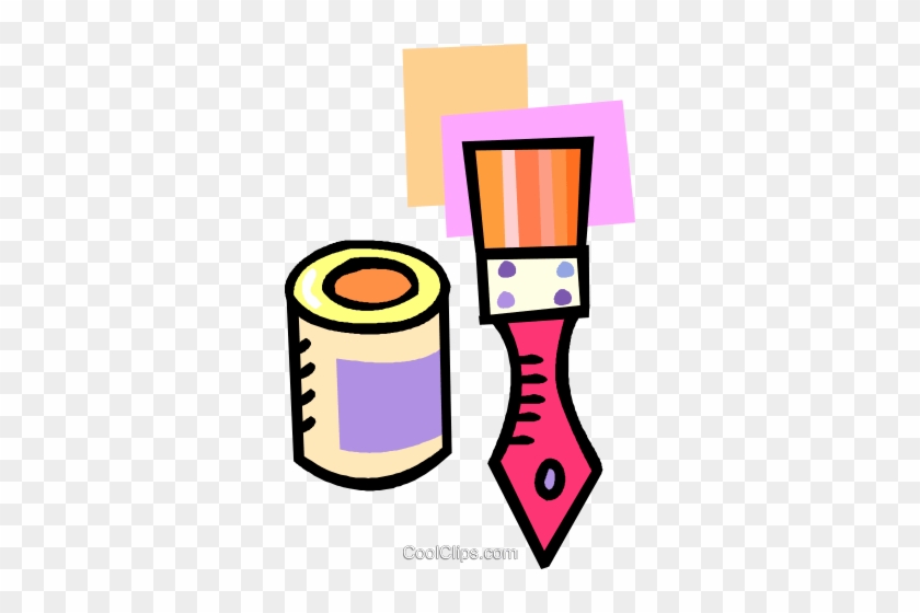 840x560 Paint Can And Brush Royalty Free Vector Clip Art Illustration