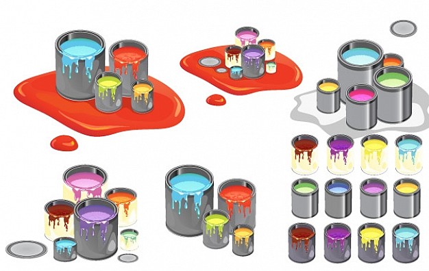 626x396 Paint Cans Vector Vector Free Download