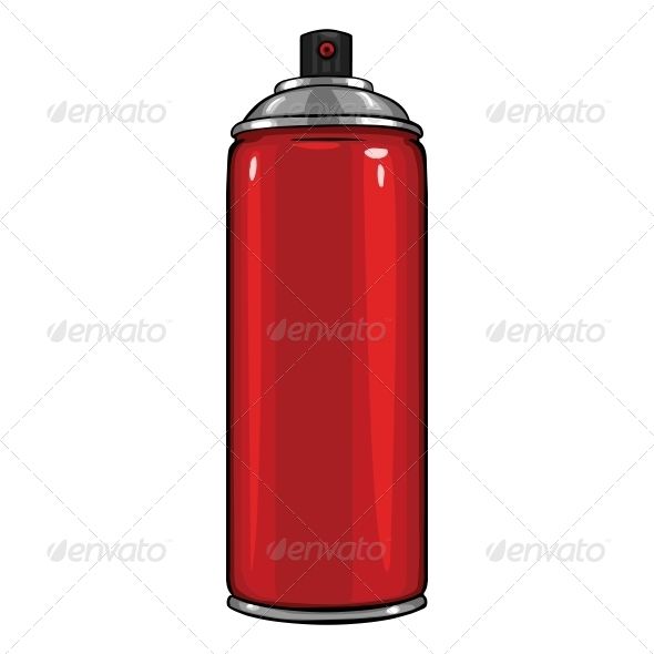 590x590 Vector Cartoon Aerosol Sprays With Red Paint Fonts Logos Icons