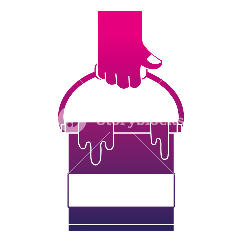 1000x1000 Silhouette Hand With Paint Can Art Tool Vector Illustration