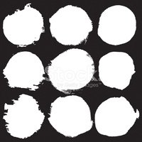 200x200 Grunge Paint Circle Vector Element Brush Smear Stain Texture Stock