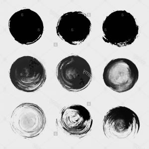 300x300 Stock Photo Grunge Paint Circle Vector Element Set Brush Smear