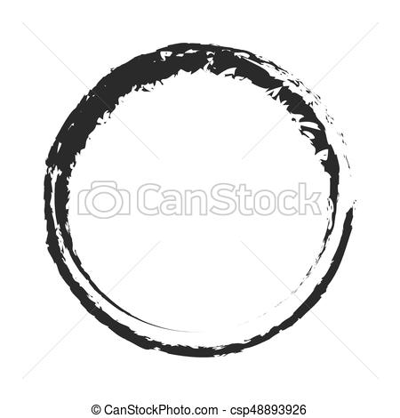 450x470 Vector Black Paint Brush Circle Stroke Abstract Japanese Style