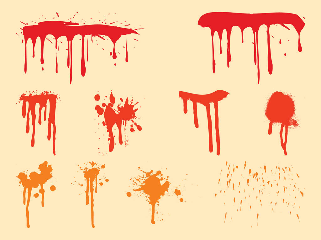1024x765 Paint Drips Set Vector Art Graphics