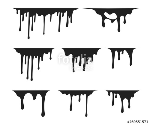 500x417 Hand Drawn Set Of Ink Drip Paint Splatters Background Fluid