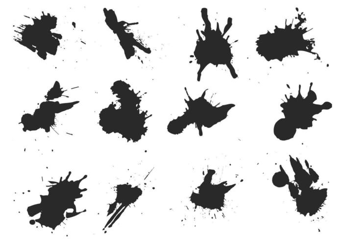 700x490 Solid Paint Splatter Vector Pack