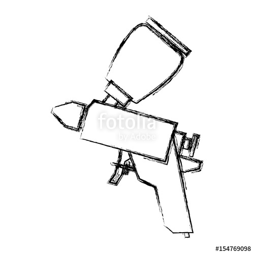 500x500 Spray Paint Gun Vector Icon Illustration Graphic Design Stock
