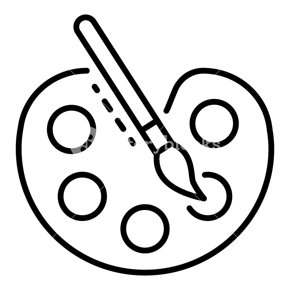 1000x1000 Paint Palette Icon Outline Paint Palette Vector Icon For Web