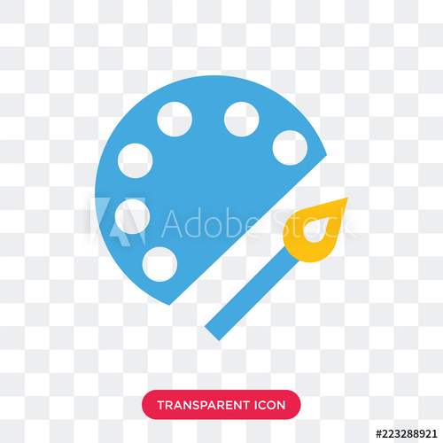 500x500 Paint Palette Vector Icon Isolated On Transparent Background